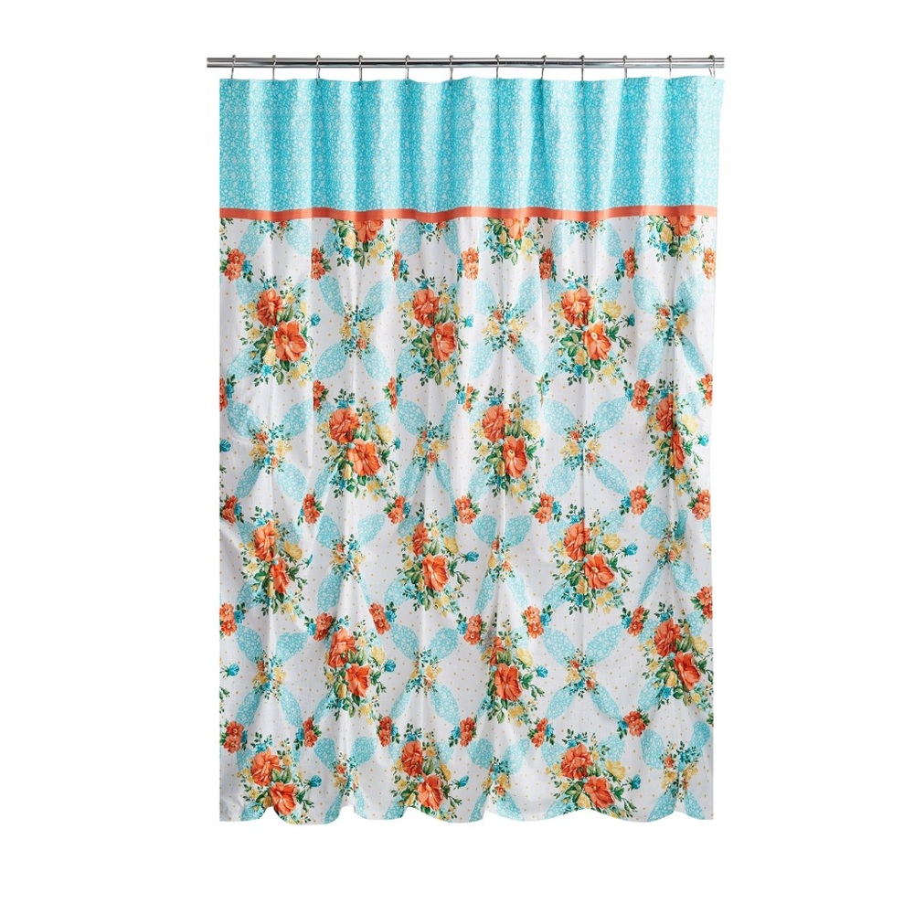 The Pioneer Woman Vintage Floral Cotton Shower Curtain, 72" NEW - Picture 2 of 7